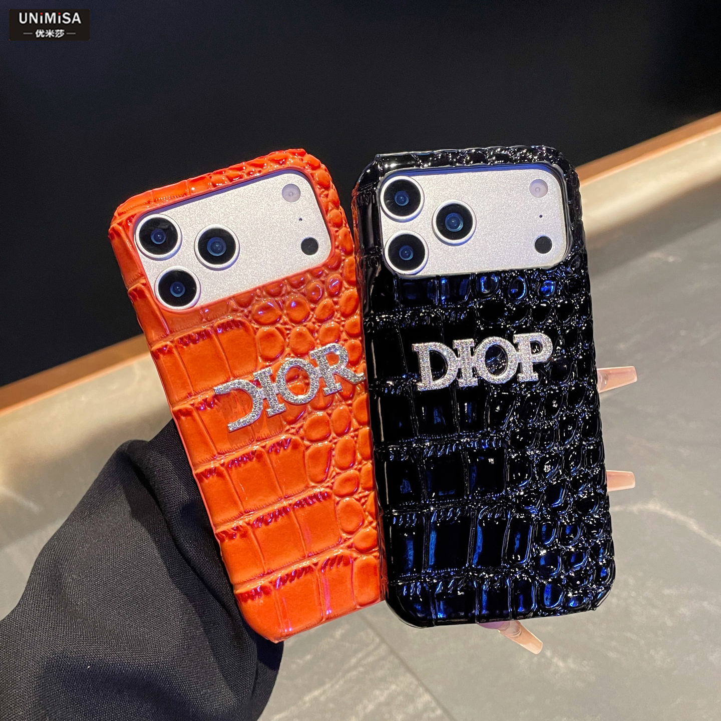 欧美苹果17ProMax手机壳Dr迪家适用iPhone16鳄鱼纹15橙色17pro保护套14高级感13p皮质16promax外壳女士新款奥