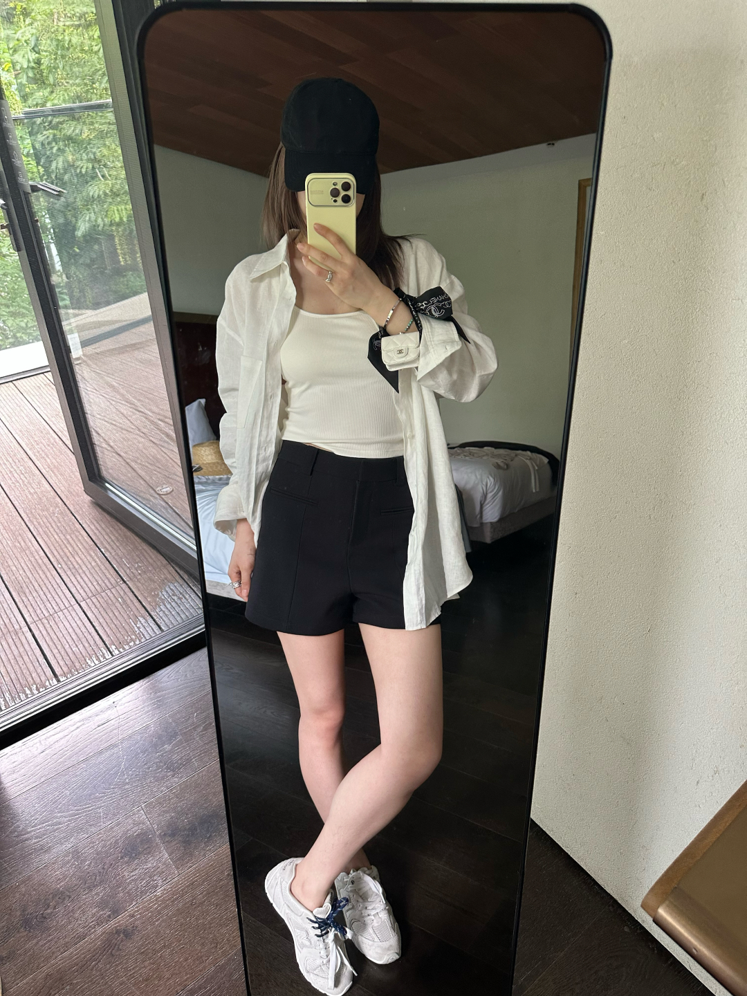 OPS LA MODE 春夏必不可少 内里复合挺括黑色西装短裤