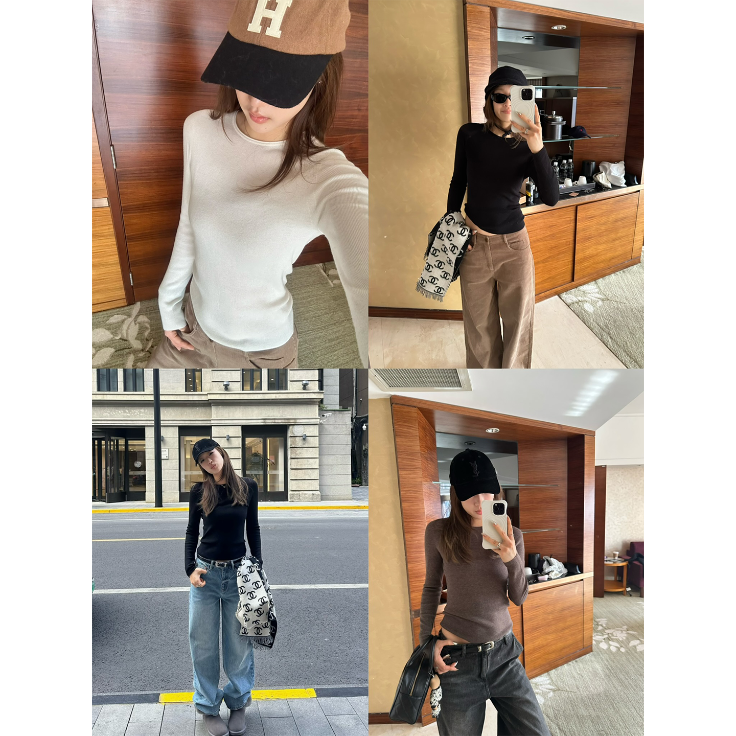 OPS LA MODE 12.14 20:00 好打理18针岛精一体羊绒羊毛打底针织衫