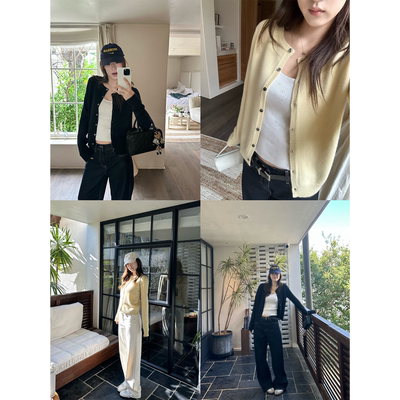 OPS LA MODE 9.21 20:00 极细高支110毛条全羊毛小开衫