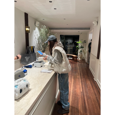 OPS LA MODE 12.14 20:00 磨砂柔雾白新国标90白鸭羽绒马甲