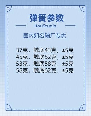 客制化键盘轴体专用不锈钢45g 53g 58g双段加长弹簧110根每包