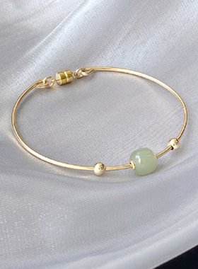 轻奢天然和田玉女士ins潮风手链