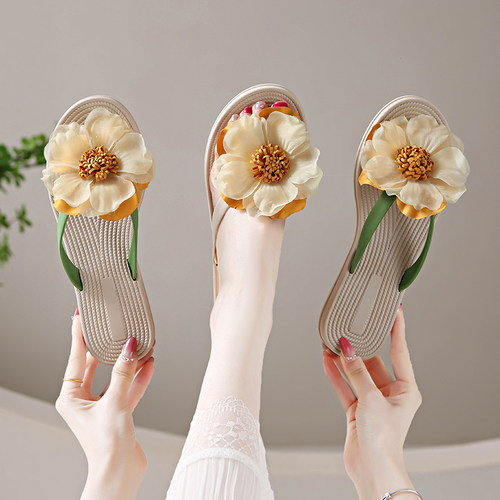 网红爆款仙女风平底人字拖