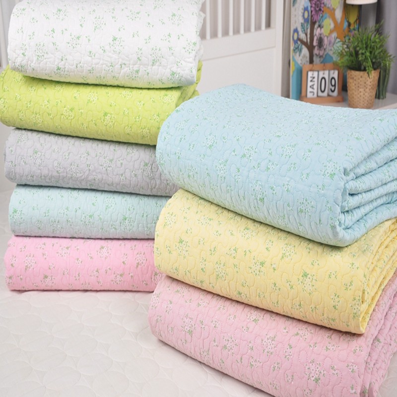 韩国砂洗棉床盖是夏被铺盖两用小花绗缝舒适柔软包邮防滑不起球