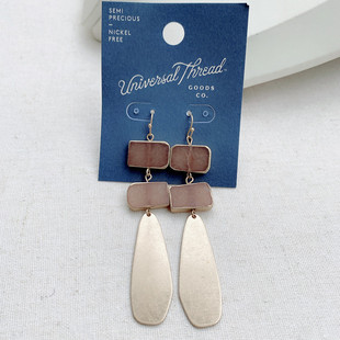 美国潮牌【Universal Thread】原单牛仔设计天然石几何耳坠