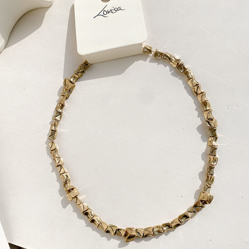 欧美外贸饰品 原单复古独特轻奢碎金不规则设计锁骨小众潮牌项链