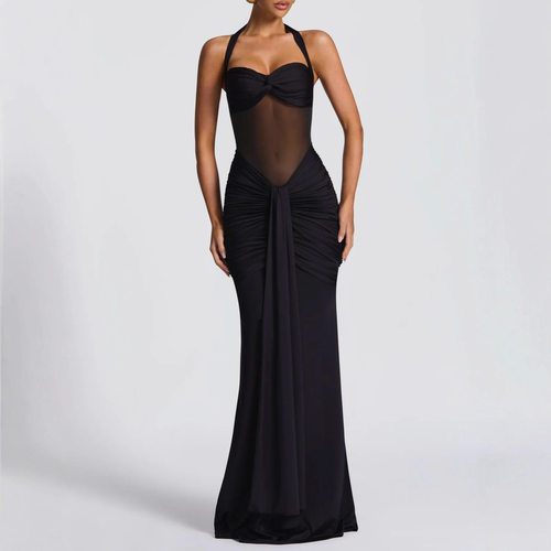 Sexy open-back and backless halter dress 开叉露背挂脖连衣裙