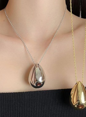 Water droplet smooth pendant necklace sweater chain 毛衣链