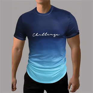 Loose Top Outdoor shirt Fitness Breathable Color Gradient