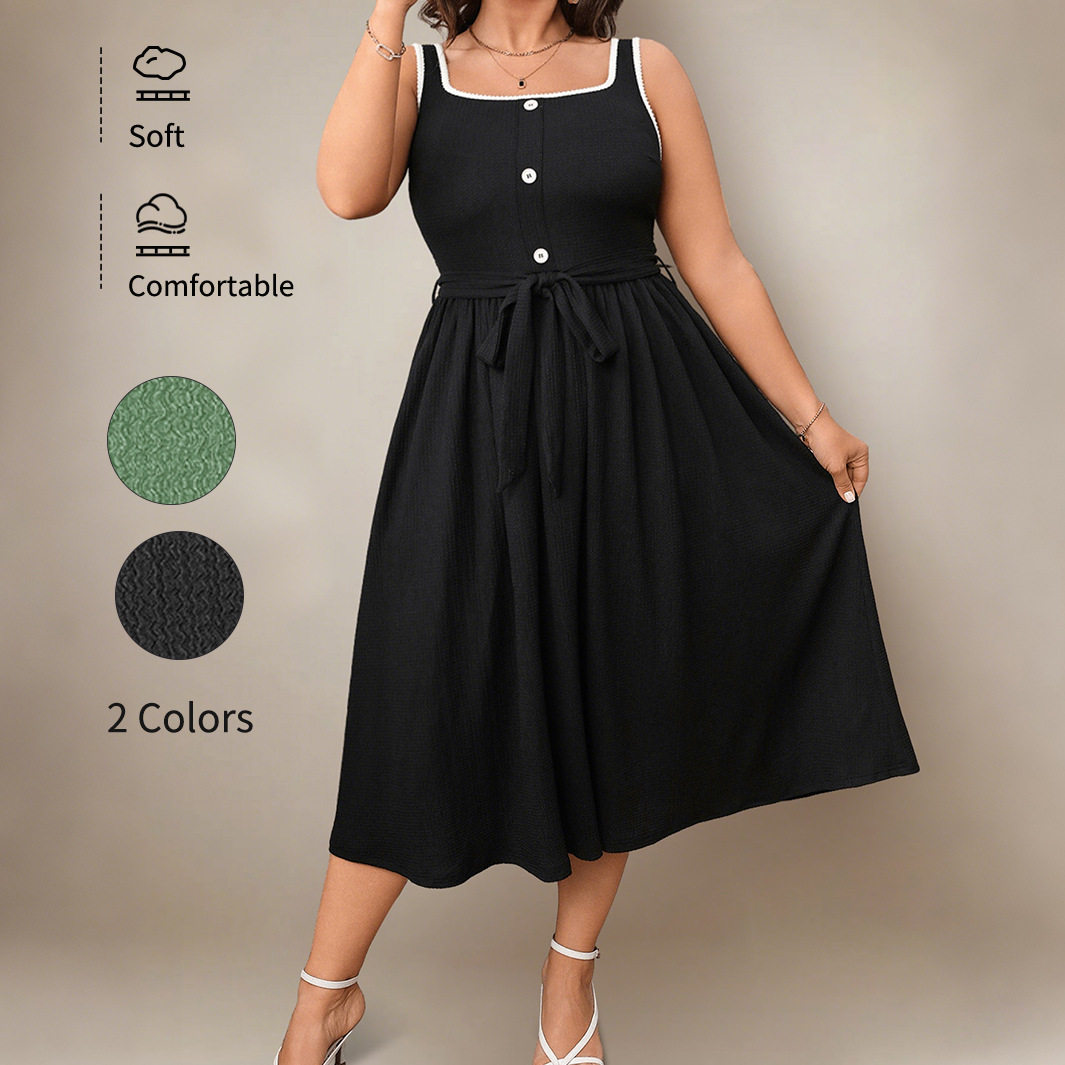 Large size women's camisole backless long skirt 吊带露背长裙