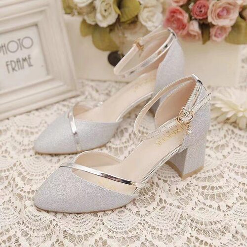 sandals, thick heels, high heels, pointed sandals for women