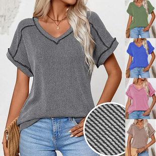 Two shirt Sleeve Shot neck Twist Top Women tone Short