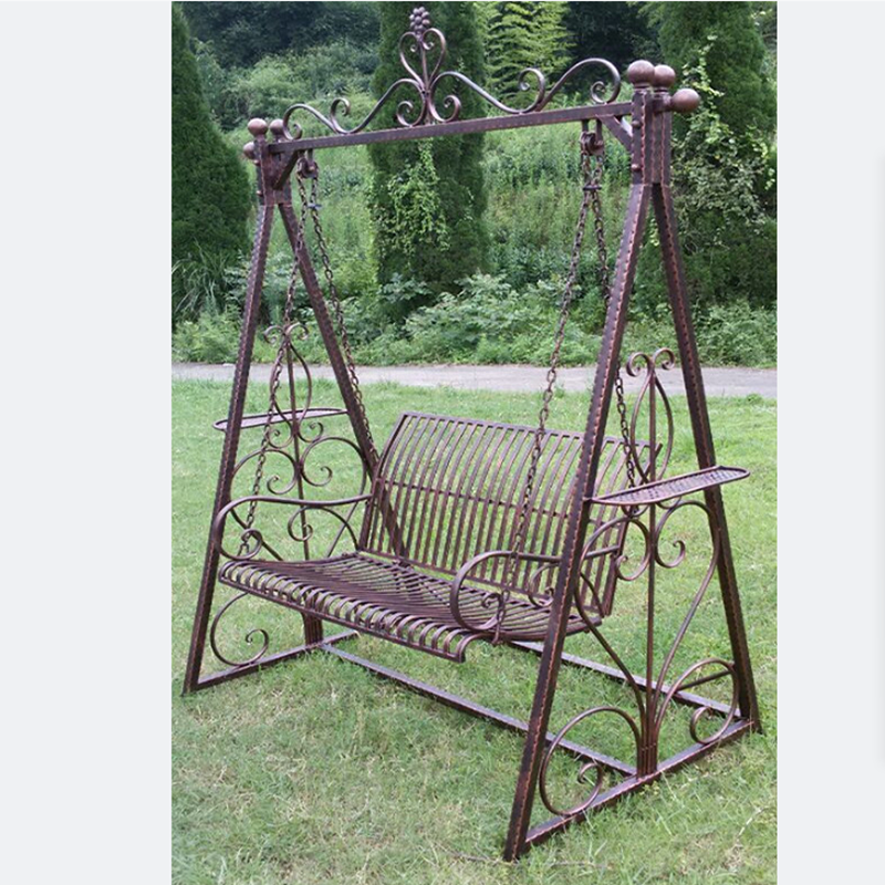 庭院秋千庭院摇椅户外双人秋千家用铁艺吊椅休闲藤椅室内凉亭摇篮