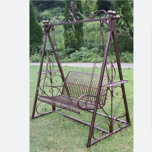 庭院秋千庭院摇椅户外双人秋千家用铁艺吊椅休闲藤椅室内凉亭摇篮