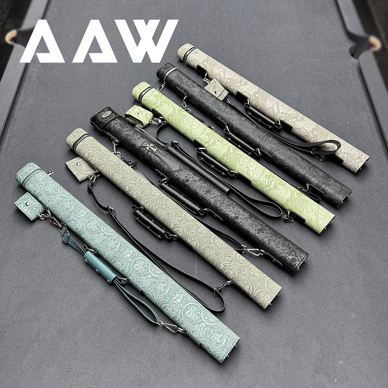 AAW台球杆包手工制作皮面雕刻