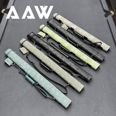 AAW台球杆包手工制作皮面雕刻