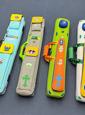 AAW台球杆包时尚新款撞色高颜值九球杆袋二分之一冲打跳六孔杆套