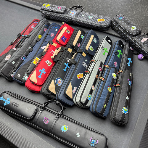 AAW台球杆包时尚刺绣贴九球杆袋