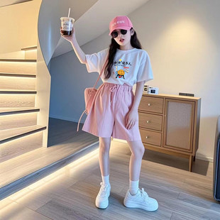 女童短裤套装夏季2026新款儿童短袖t恤夏装中大童网红时髦两件套