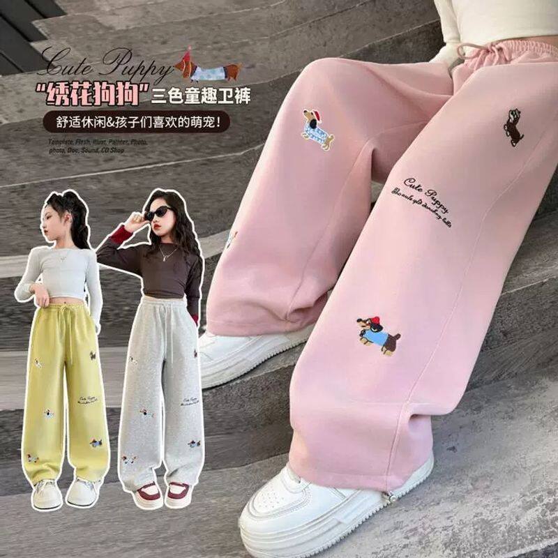 女童裤子春秋韩版休闲裤2026新款中大儿童时髦两穿哈伦裤春季卫裤