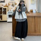 女装 子系带衬衫 2025秋季 胖MM大码 新款 学院风格 毛衣马甲显瘦套装