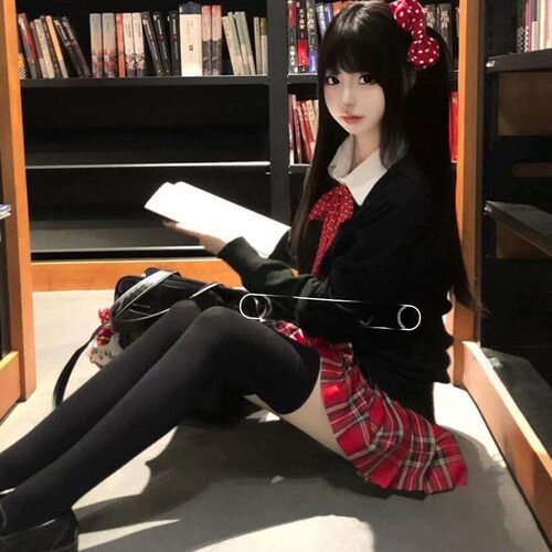 胖MM大码jk制服辣妹格裙套装女毛衣套头短裙秋冬日系学院风针织衫