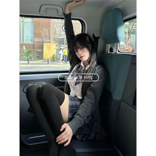 特大码女装微胖MM200斤遮肚jk制服毛衣开衫外套秋季款长袖针织衫