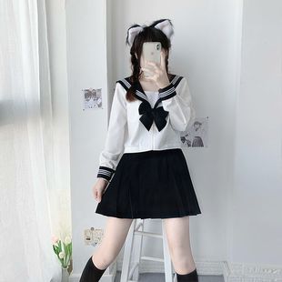 特大码女装微胖MM200斤遮肚jk制服裙套装不良日系长袖JK水手服