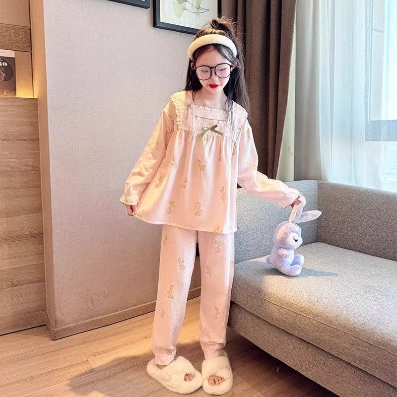 儿童睡衣女孩春秋款长袖女童家居服套装可爱宽松薄款中大童空调服,童装/婴儿装/亲子装,家居服套装,淘宝优惠券,粉丝福利购,淘宝优惠卷
