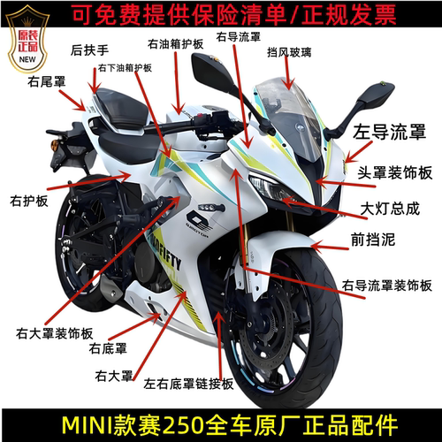 钱江250MINI赛QJ250GS-29F导流罩大板大灯头罩护板尾罩全车壳油箱