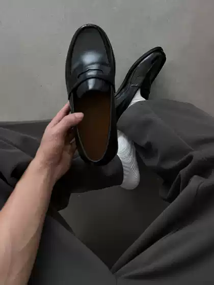 Men's Business Casual Slip-On Loafers, Thick-Soled Elevator Dress Shoes, British Style