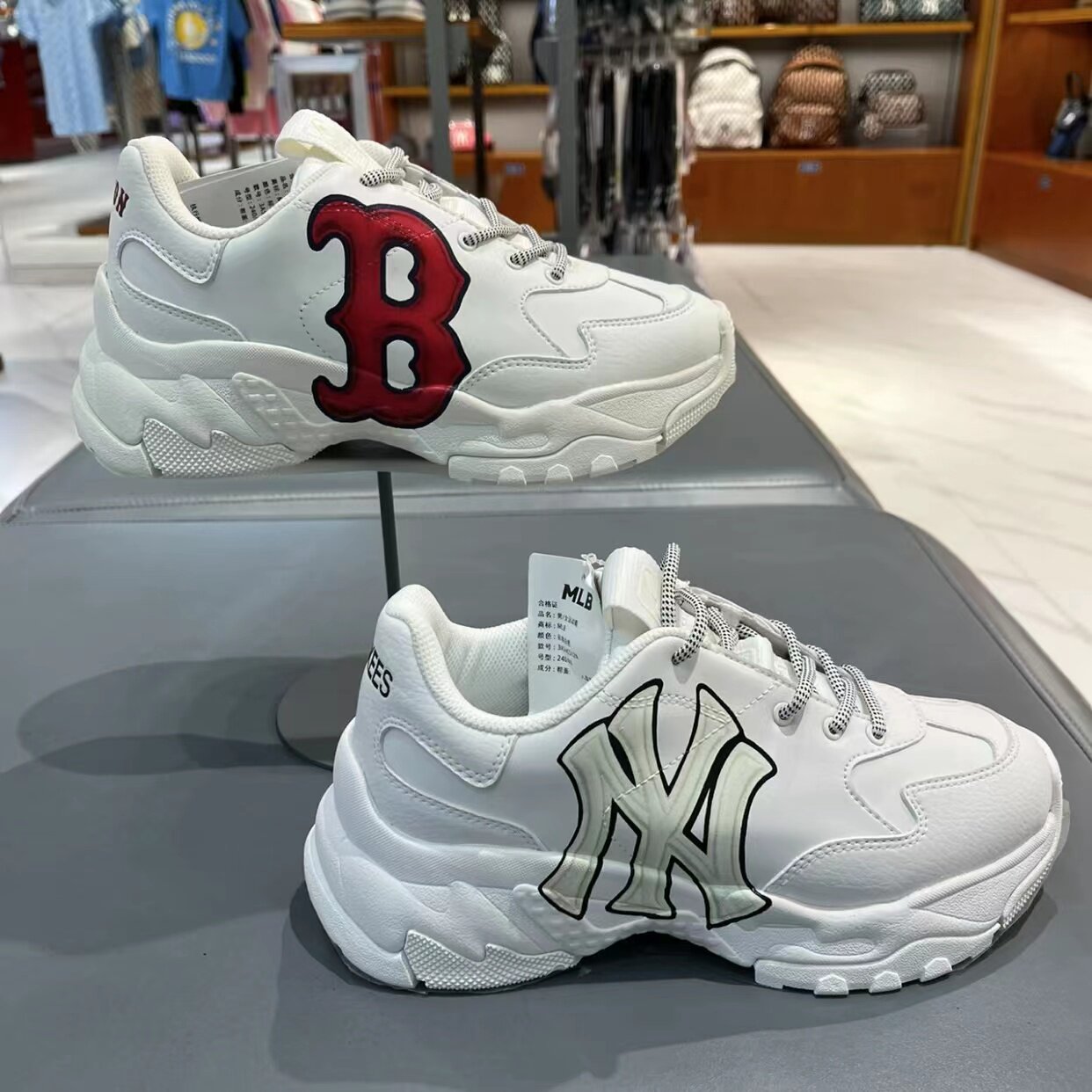 正品现货 韩国潮牌mlb新款大标ny老爹鞋厚底增高百搭男女