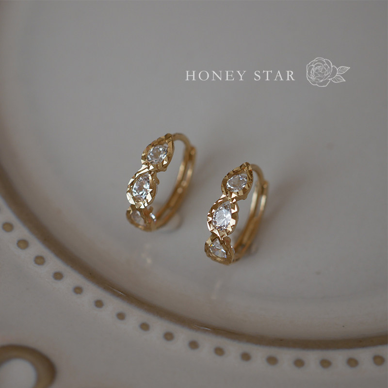 HONEY.10k金碎碎冰水滴耳扣 纯金法式浪漫蕾丝气质精致通勤小耳环,饰品/流行首饰/时尚饰品新,耳环,淘宝优惠券,粉丝福利购,淘宝优惠卷