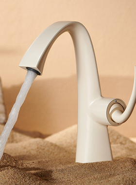 枪灰色面盆水龙头冷热铜民宿北欧酒店艺术浴室柜洗手间洗脸盆创意