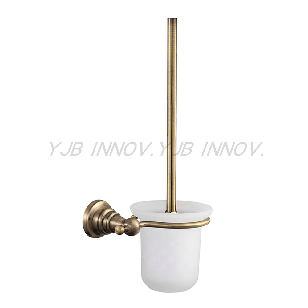 高质青古铜玫瑰金钛金色铜底座厕所马桶杯刷架套装软毛座便器刷子