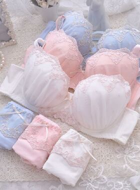 日单胖MM糖果色大码文胸套装85D85E90B90C90E95B95C95D100B100C