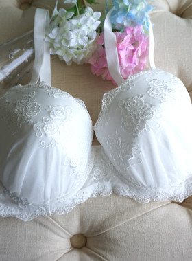 夏日纯白新娘婚纱大码薄杯内衣文胸80F80G85C85E90C95D100C100E
