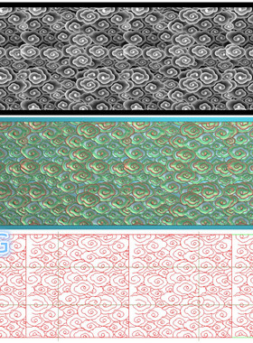 新品祥云底纹精雕图 云纹底纹浮雕图 灰度图 有线