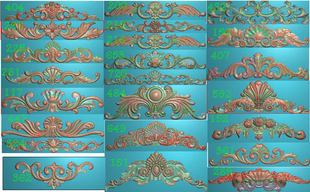 欧式杨花床头帽花木门顶冒头贴花精雕图石雕外墙装饰山花灰度图