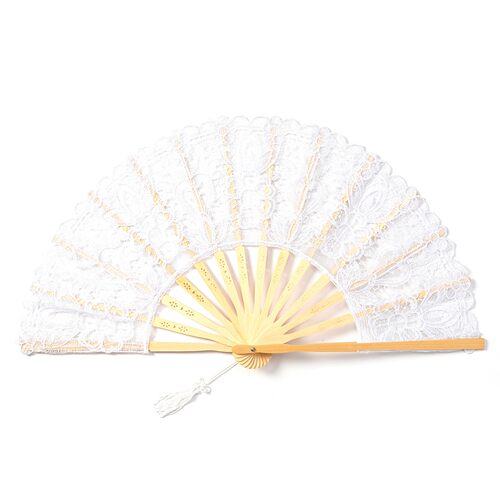 7寸8寸花边绣花蕾丝竹扇复古欧式宫廷舞蹈折扇伴娘扇挡脸遮羞扇子