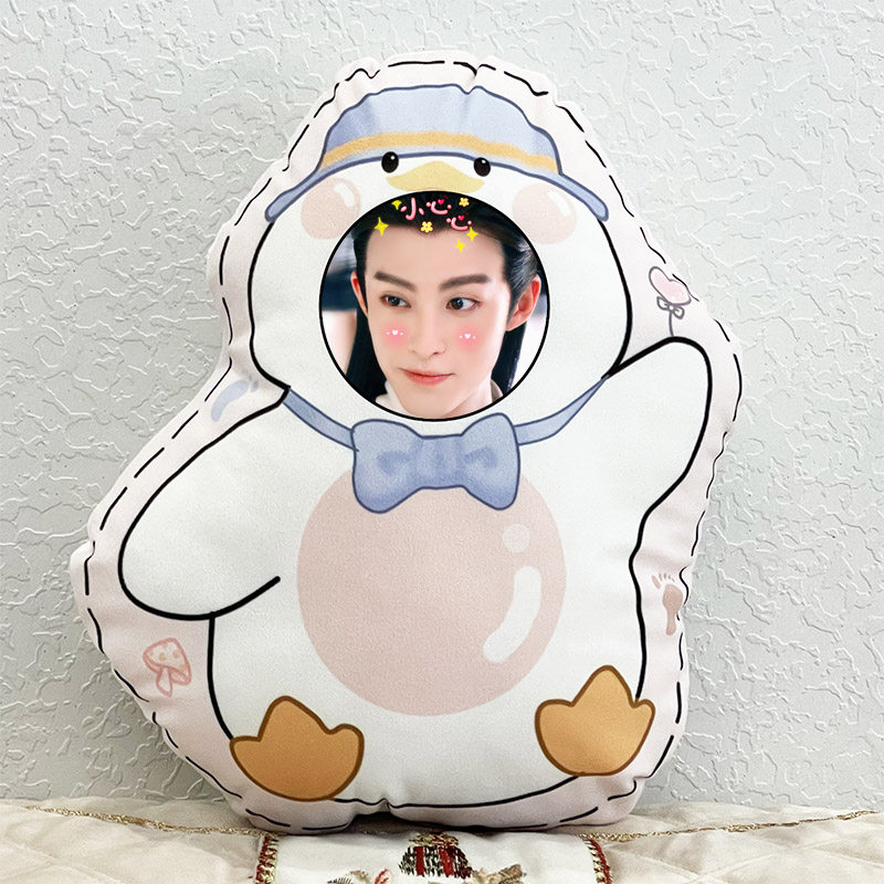 diy定制王鹤棣人脸卡通可爱q版情侣抱枕靠垫送男女友睡觉娃娃礼物