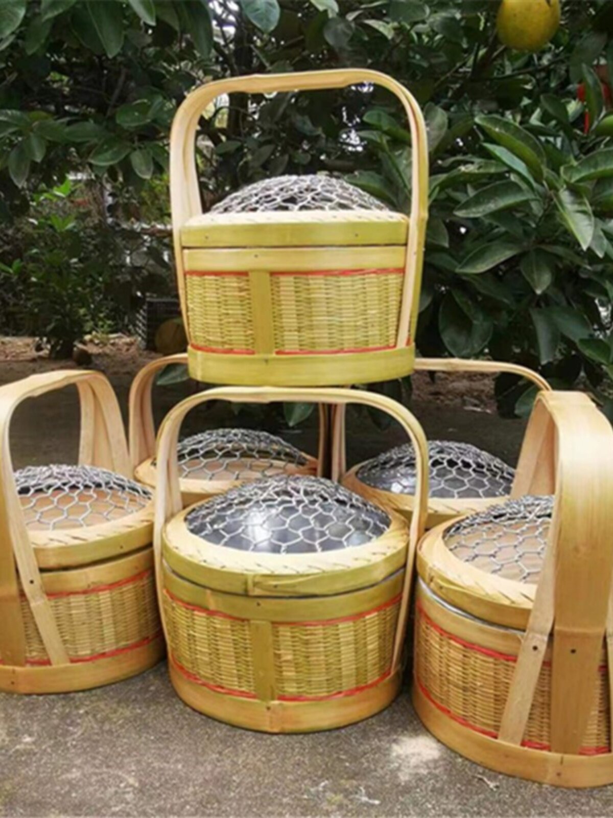 纯手工竹编烤火笼冬季取暖家用火笼神器农村老人手提老烘笼烤火炉