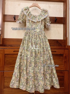 复古法式棉印花英国小众