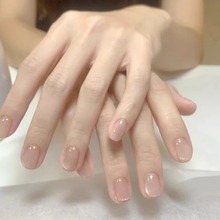 手工猫眼美甲穿戴甲短款高级感裸色夏天指甲贴片精致学生2025新款