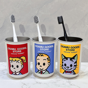 可爱漱口杯原田治304不锈钢家用牙刷杯情侣高颜值宿舍洗漱水杯ins