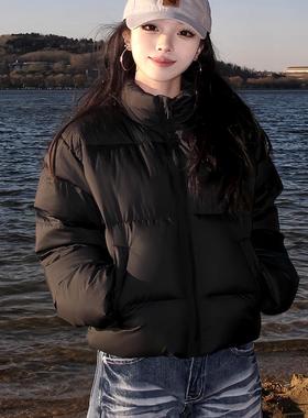 STN短款立领白鸭绒羽绒服女2025新款冬季加厚面包服百搭蓬松外套