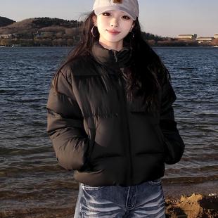 加厚面包服百搭蓬松外套 冬季 STN短款 立领白鸭绒羽绒服女2025新款