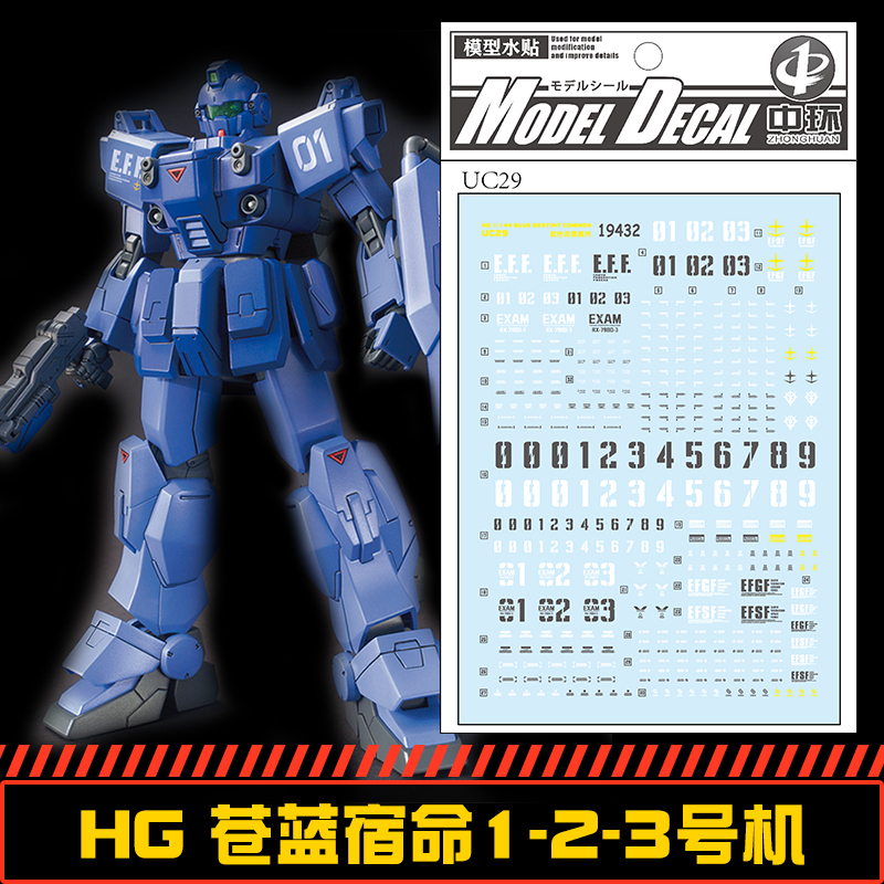钢铁苍穹 中环 432 HG 1/144 苍蓝命运1-2-3号机高达水贴 配万代