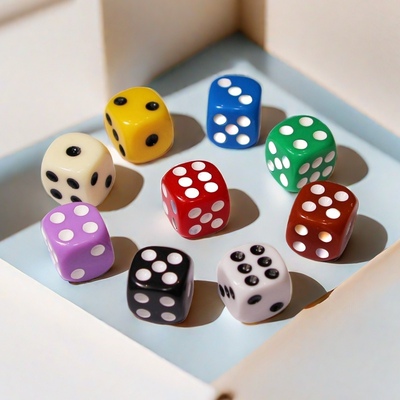 16mm圆角实色点数骰子彩色常规带点色子DICE彩色16号游戏棋子骰子